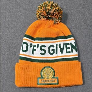 Jägermeister‎ Beanie Hat Orange Green White Pom Pom Embroidered Logo